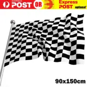 Checkered Black and White Chequered Racing Car Party Flag 150x90cm 5x3ft F1 F3