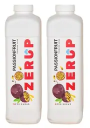 Zerup Zero Sugar / Sugar Free Passionfruit Syrup ( 1 Litre ) 2 Pack
