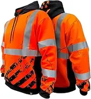 SafetyShirtz SS360 Orange American Grit Hoodie ANSI Class 3