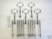 Cake Stand Fittings 5 x 3 Tier SILVER OVAL Handles Centre Rods Hardware Sets DIY