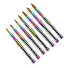 Kolinsky Acrylic Round Nail Brush With Cap Rainbow Crystal Handle Sable 2#-14# c