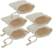 GOOHOCHY 5pcs Bath Accessory Soap Exfoliating Pouch Bathing Soap Bag with Drawstring