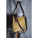 J.AUGUR DESIGN LEATHER CONCHO HOBO BAG 古著重製品牌 印地安銀貝獸骨 全牛皮流浪包