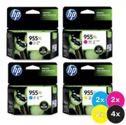 HP 955XL Ink Cartridge Value Pack (10) - Includes: [4 x Black, 2 x Cyan, Magenta, Yellow]