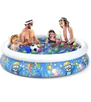 Inflatable Kids Kiddie Pool Wading Pool Toddler Durable Swimming Pool80.7Wx18.5H