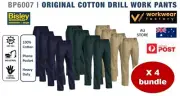 4 X Bisley Original Cotton Drill Work Pants (BP6007) SPECIAL BUNDLE!!