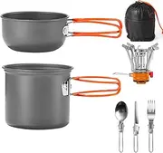 Camping Cookware Set – Portable Cooking Pans, Fire-Safe Utensils | Outdoor Cook Set for Park Meals, Beach Grill, Camping Stove Accessories, Compact Cooking Tools for Garden Events