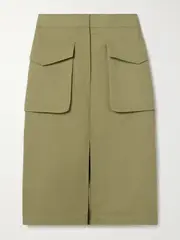 [Co] Co - Cotton-canvas Skirt - Sage green - US0 US 0 Green