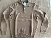 Benson Apparel Pullover Camel Size M 1/4 Button BNWT
