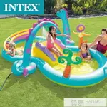 INTEX57135恐龍八字噴水滑梯充氣池戲水池兒童家庭游泳池海洋球池