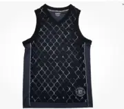 AND1 Mens Black Chain Link Fence Basketball Sleeveless Muscle Shirt Tank Top