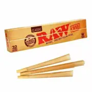 RAW Classic King Size Cones Pack 32 Cones - Pre Rolled Rolling Papers