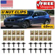 40pcs U Nut Hex Screw For BMW Speed Undertray Fastener Sheet Metal Clip Fixing (for: Peugeot)