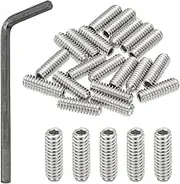 uxcell 1/4-20x3/4 Internal Hex Socket Set Grub Screws, 20 Pcs 304 Stainless Steel Cup Point Set Screw with Hex Key Wrench for Door Handles Bathroom Fixtures