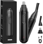 Nose Hair Trimmer for Men & Women, 2025 Painless USB Rechargeable Ear & Nose Hair Trimmer with 2 Trimmer Heads, Low Noise Facial Hair Groomer for Eyebrows, Beard, and More