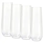 Clear Plastic Stemless Champagne Glasses 250ml (Pack of 4)