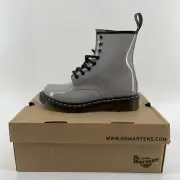 NEW Dr. Martens Lace Up Boots Zinc Grey Patent Leather 7