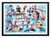 Framed 2024 Cronulla Sharks NRL Finals Poster - Nicho Hynes - 45cm x 32cm