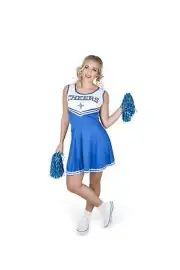 Cheerleader Uniform School Girl Fancy Dress Costume