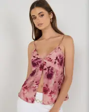 [Ava And Ever] Ava And Ever Women's Aster Split Front Top in Pink Size 6 6 Pink