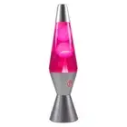 New Lava Lamp - 37CM Silver Base Bubblegum Pink - White Wax and Pink Liquid