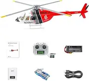 FLYWING Bell-206-V4 470-Class RC Helicopter Model 2.4G RC 6CH Electric Airplane with Model 1 Model 2 Switchable(RTF Version)