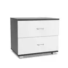 Klika Bedside Table with Drawers MDF (Black/White)