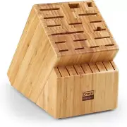 X-Large 25 Slot Bamboo Knife Storage Block for Efficient Kitchen Organization
