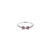 (W) Pandora Sparkling Bow Ring Pink Sterling Silver