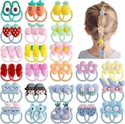 OT-NVWOZR Pack of 50 Small Hair Bobbles Girls Elastic Hair Bands Colourful Hair Bows Hair Strands Braid Ties Toddler Hair Accessories Ponytail Holders for Children Baby