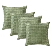 Pillow Cover 4Pcs Boho Decorative Throw Pillow Covers Rustic Modern Farmhouse Home Decor-Pea green