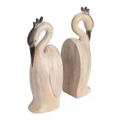 Resin Heron Bookends, Cream, Set of 2