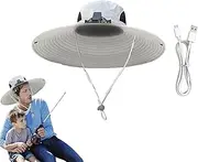 [Generic] Solar Fan Hat,Wide Brim Fishing Cap | UV-Resistant USB Charging Fishing Fan Hat for Beach Garden Outdoor Sports