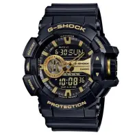 在飛比找Yahoo!奇摩拍賣優惠-CASIO G-SHOCK限量款／亮黑金大錶徑指針數位手腕錶