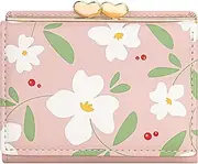 [YINHEXI] Women’s Wallet, Cute Small Tri-fold with RFID Blocking Wallet for Women and Girls, Floral Small Wallets Woman, Baby Pink, Artistic