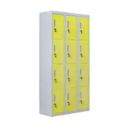 12-Door Locker for Office Gym Shed School Home Storage - Standard Lock with 2 Ke