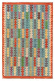 Vintage Hand Woven Carpet 3'2" x 4'11" Traditional Wool Kilim Rug