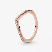 Pandora Rose Gold With CZ Sparkling Wishbone Ring 186316CZ-58 - Ring Size 8.5