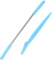 ARTSEWPLY Facial Hair Removal Spring Eyebrow Razor 2-in-1 Hair Shaving Tool for Head Cheeks Upper Lip Chin for Sensitive Skin Blue