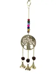 Brass Wind Chime with bells Tree of Life Lucky Charm Amulet Protection Metal Art