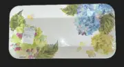 Shabby Chic Hydrangea Floral Blues and Greens Serving Platter, Melamine, New