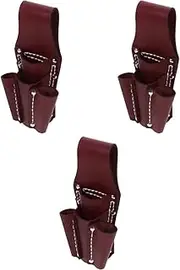 Veemoon 3pcs Waist Packs Tool Roll Storage Bag Cowhide Storage Pouch for Garden Tools Wrenches