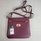 NEW Ralph Lauren Acadia II Plum Wine Modern Chic Crossbody Handbag Purse NWT