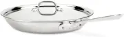 All Clad 12-Inch Stainless Steel Fry Pan with Lid - Dishwasher Safe & Versatile