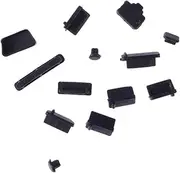 CTIRCHIU 13Pcs USB Port Dust Plug for Laptop Black Silicone Cover Protectors for Charging Ports Dustproof Moistureproof Compatible with Standard USB Connections