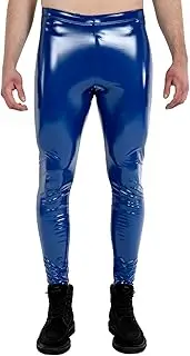 [Kapow Meggings] Mens High Gloss Vinyl Leggings, Billy Blue, S