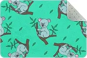 Outdoor Rug, Washable Rug, Porch Rug Machine Washable, Indoor Outdoor Area Rug, Floor Mat for Farmhouse, Layered Door Mats, Living Room, Cartoon Animal Koala Green