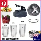 Replacement Parts 32oz Cups Cross Blade Lid for NutriBullet 600W 900W w/ Go Lid