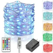Fairy Lights Plug in String Lights for Bedroom 16 Colors Color Changing Light...