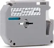 ExtraPrint 1 Pack 12mm Label Tape Replacement for Brother M-K131 MK131 Black on Clear Compatible for Brother P-Touch PT-55 PT-65 PT-70 PT-80 PT-90
